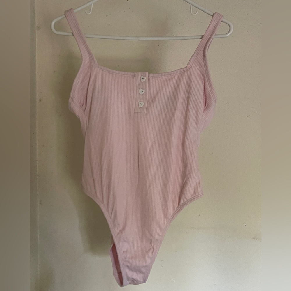 Ribbed Henley One Piece Pink Swimsuit Stoney Clover Lane x Target, Medium
